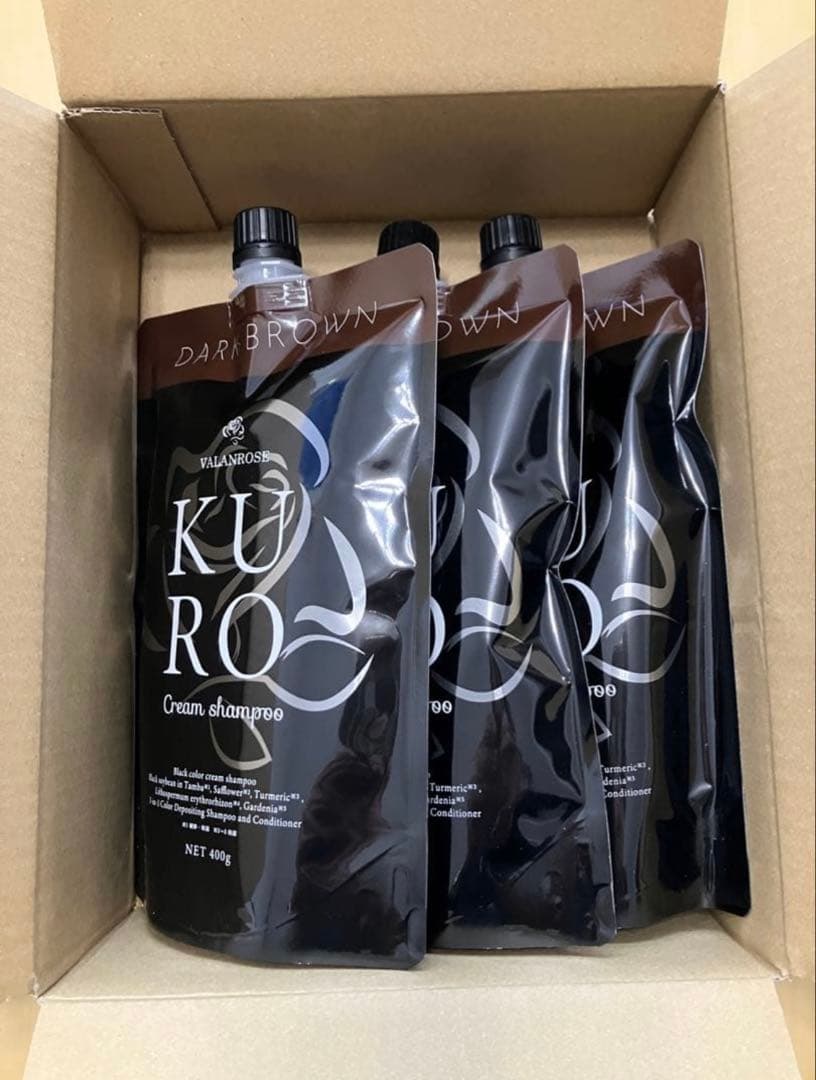 【新品】バランローズ　KUROクリームシャンプー3個 セット　ダークブラウン