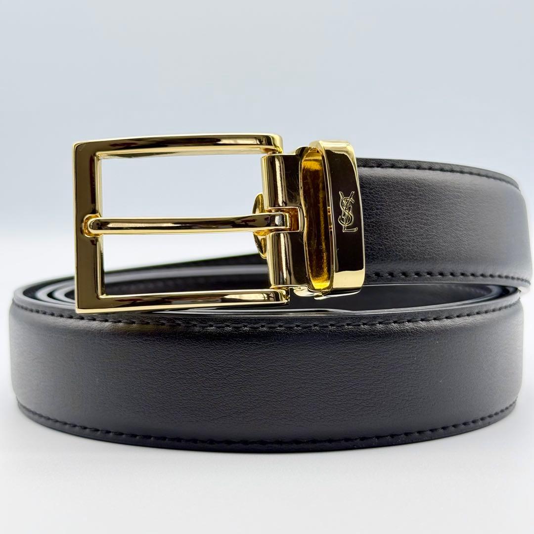 ✨美品✨サンローラン ベルトYSL ゴールド金具 新品ベルト レザー 男女兼用