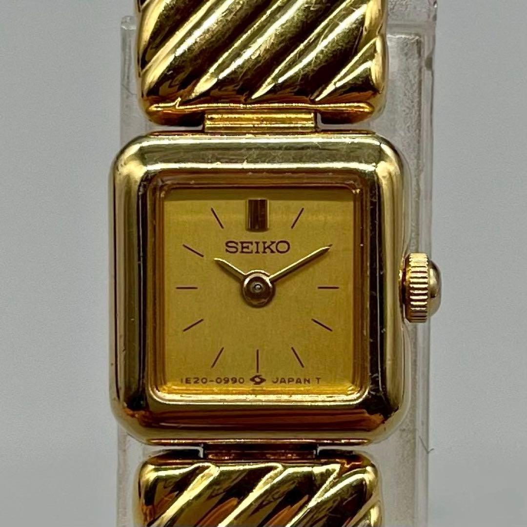 新品電池✨️SEIKO 腕時計 スクエア ゴールド クオーツ