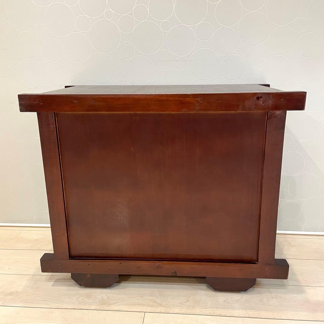 【希少】時代箪笥 車箪笥 和箪笥 龍金具 無垢材 民芸家具 レトロ アンティーク