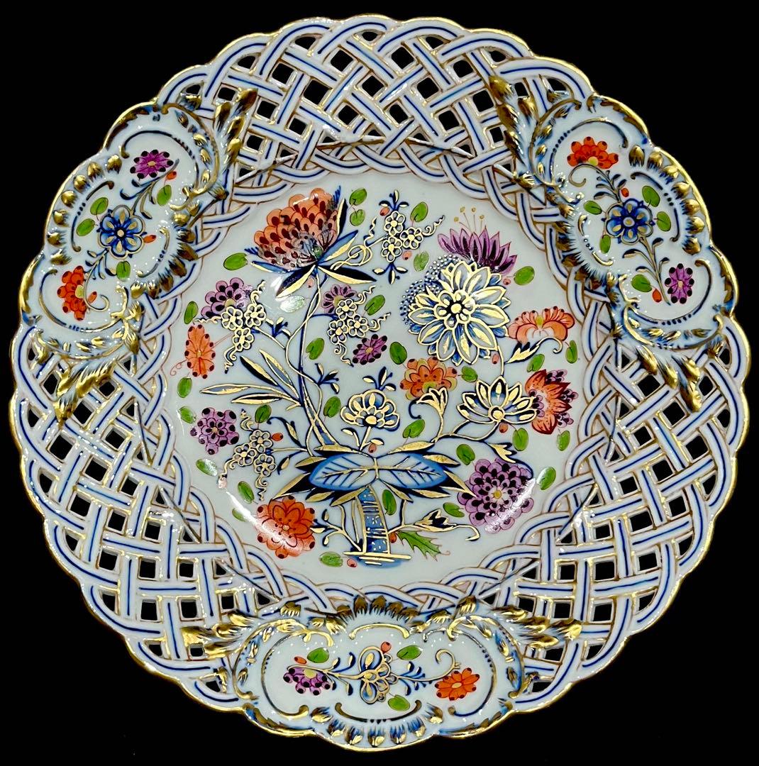 Meissenマイセン/※最上級豪華 カラーオニオン ピアスプレ―ト　飾り皿　B