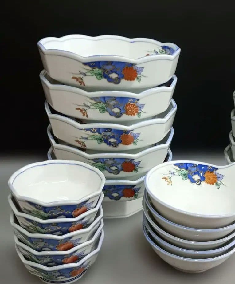 平安菊小鉢セット （刺し身鉢5、千代口5、小鉢5、とんすい5）