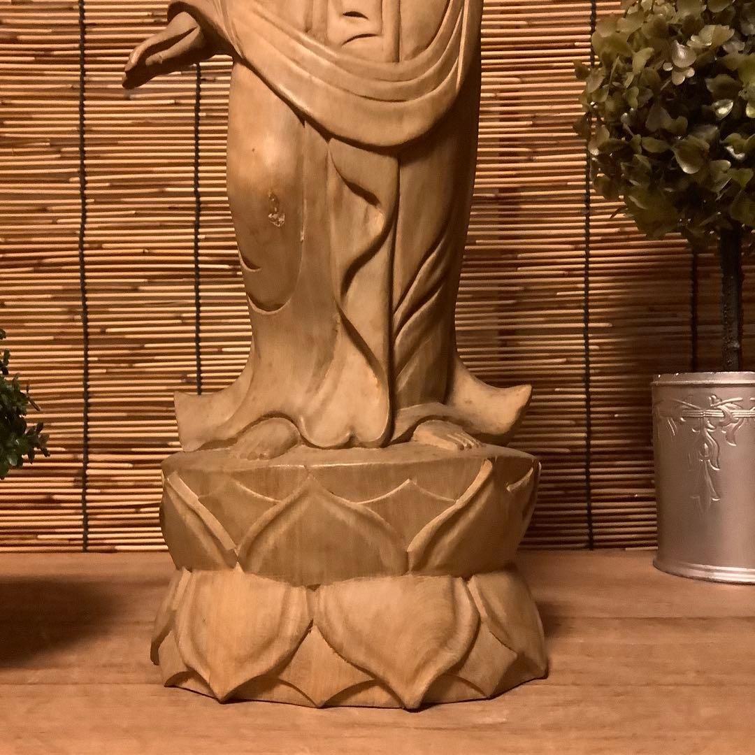 大正期「聖観世音菩薩立像」仏教三大信仰・観音経・般若心経・寺院祀り・檜木