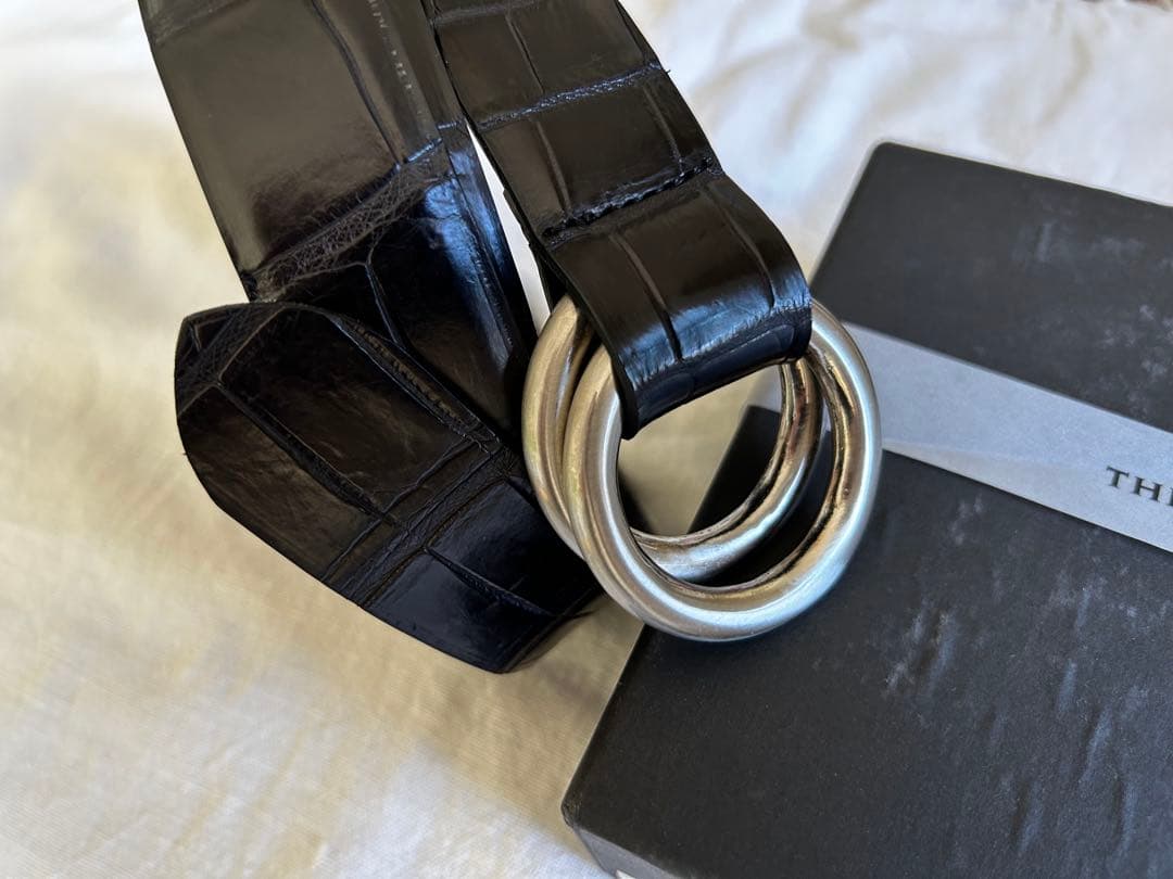 H*K様 定価58,300円 THE SOLE リングベルトクロコダイル ブラッ
