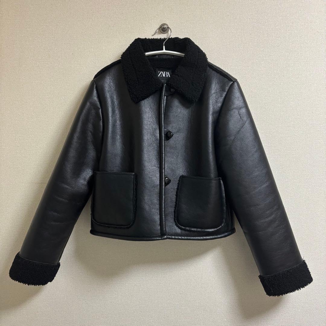 ZARA ダブルフェイスジャケット ブラック