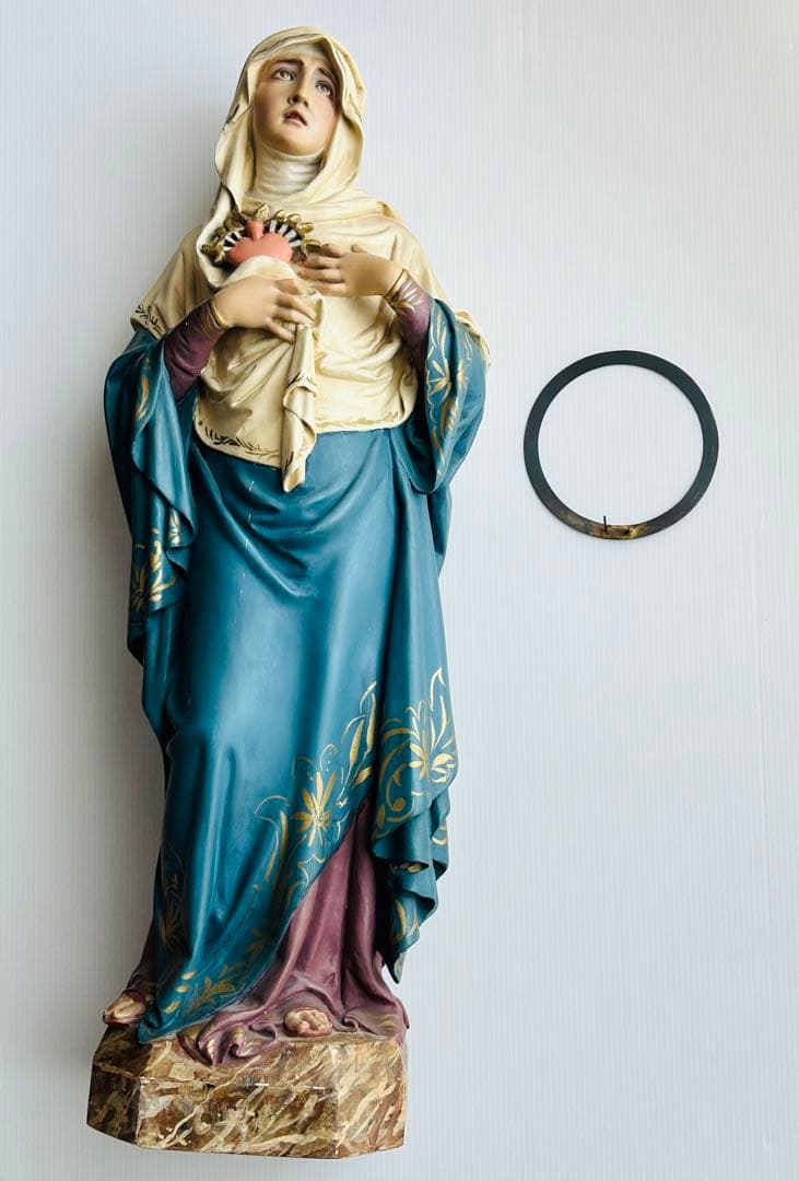 【超超希少激安66cm】✞悲しみの聖母マリア像　マーテル・ドロロサ像　宗教彫刻