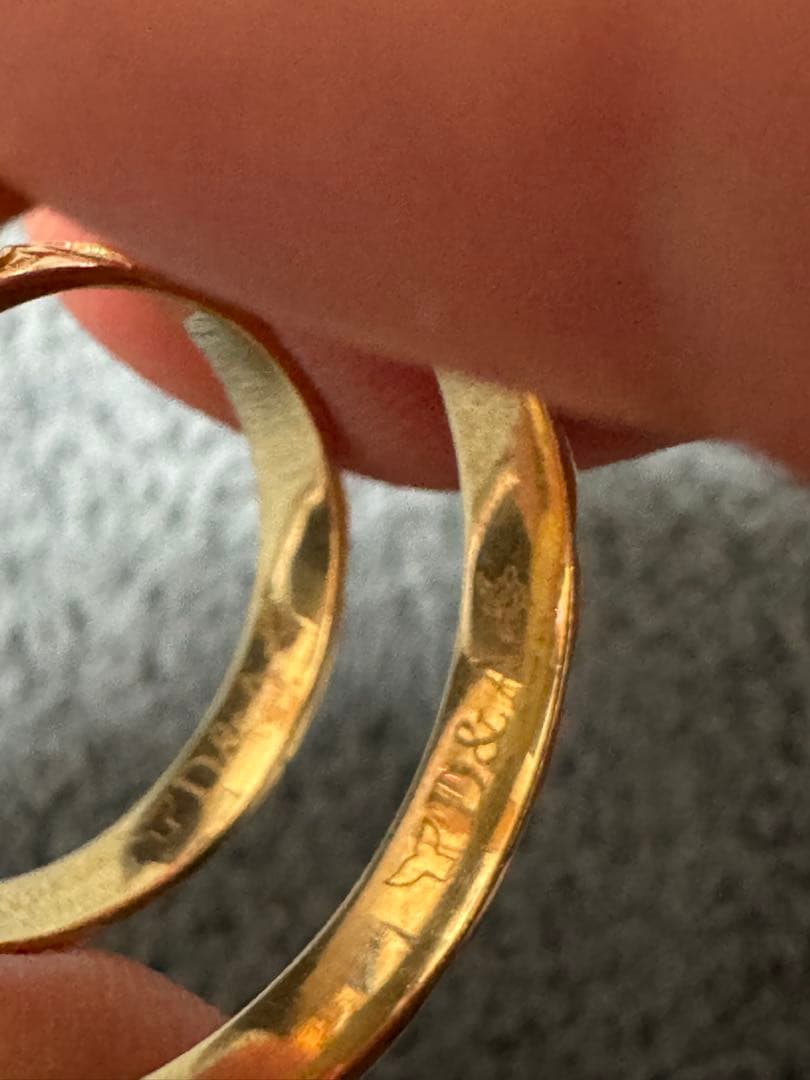 【注:内側に刻印あり】 K14 ゴールド リング 2g 9号と22号（特注）