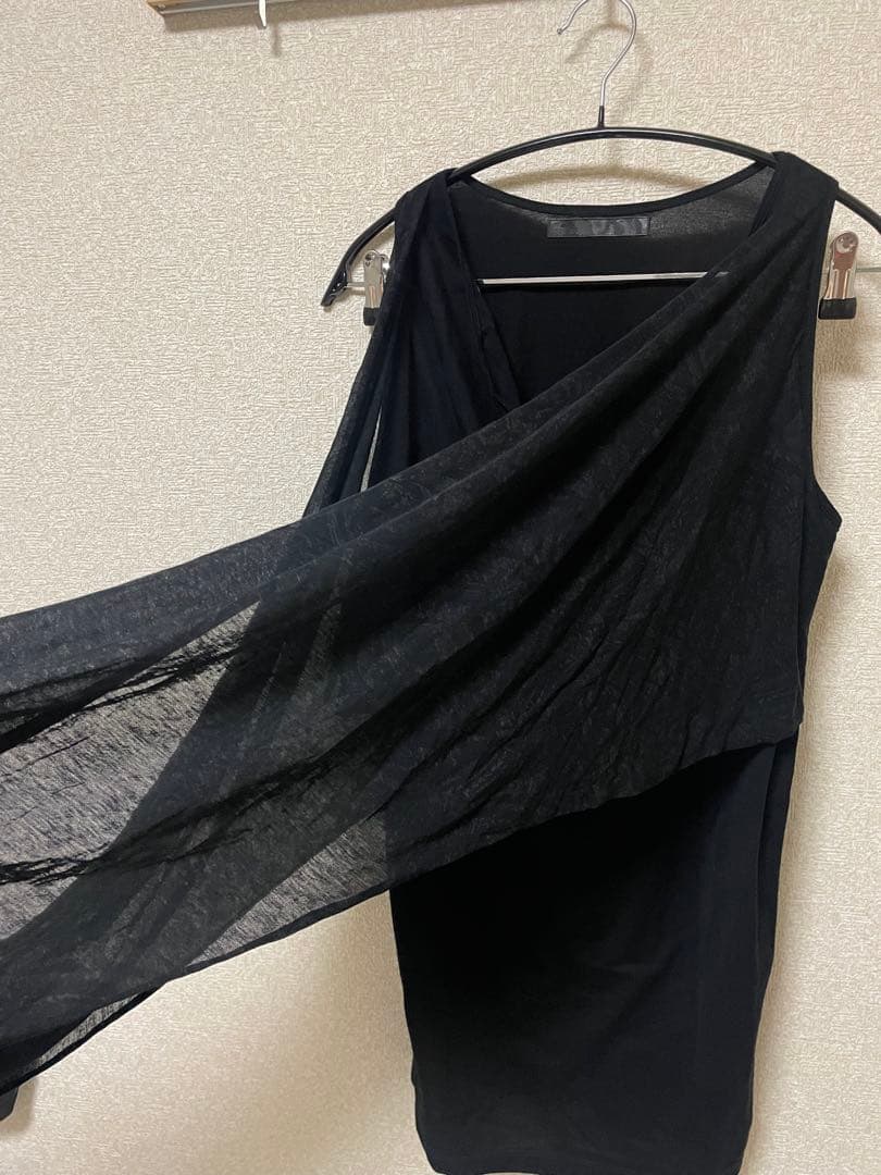 送料込 JULIUS 10ss ノースリーブカットソー【ブラック:サイズ1】