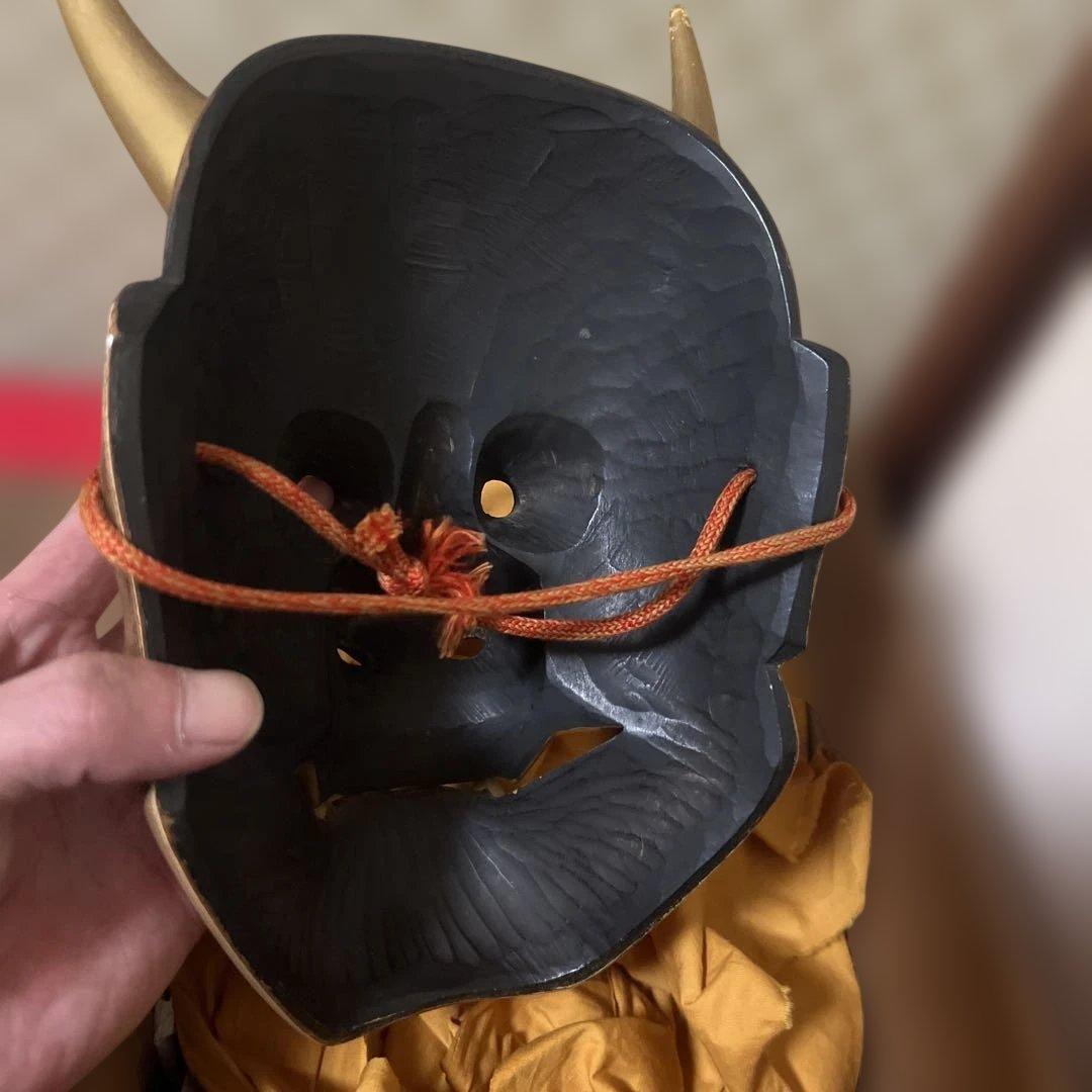 面打師 入江美法 作 木彫 彩色 能面 『 般若 』 合箱