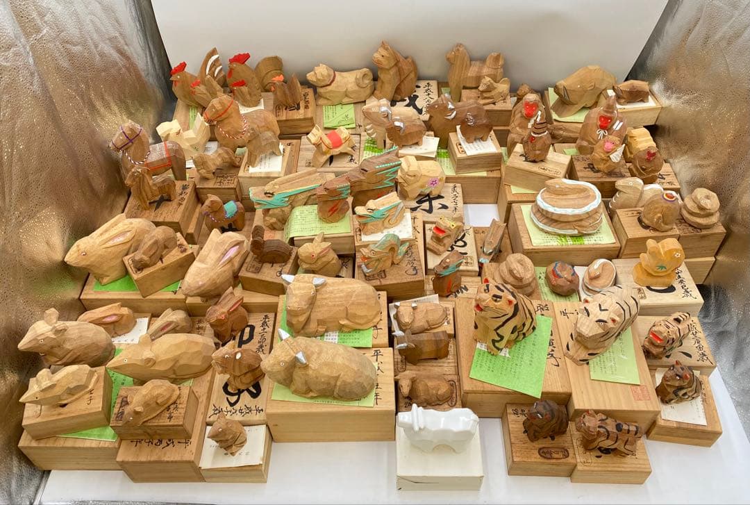 専用　奈良一刀彫り まとめ売り 干支 78体 共箱