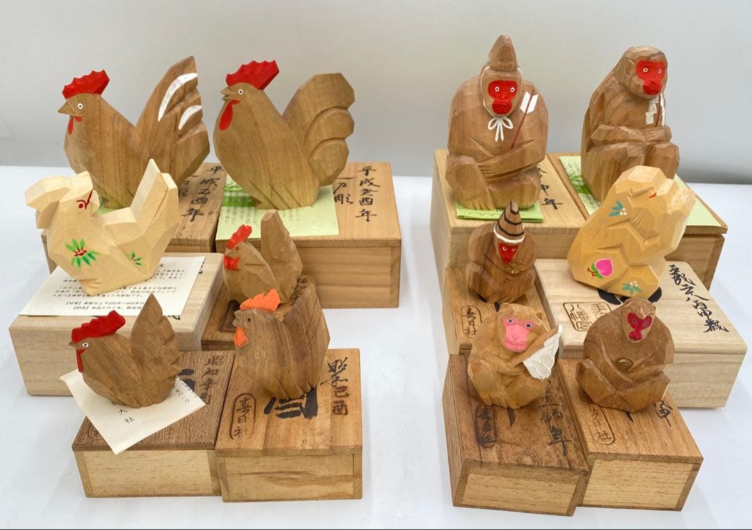 専用　奈良一刀彫り まとめ売り 干支 78体 共箱