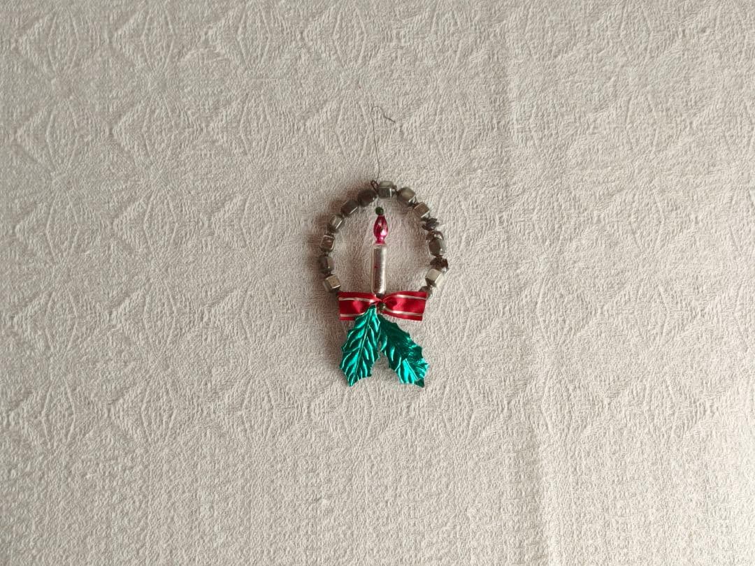 【misen2014さま】vintage✵ 硝子リースとキャンドルのオーナメント