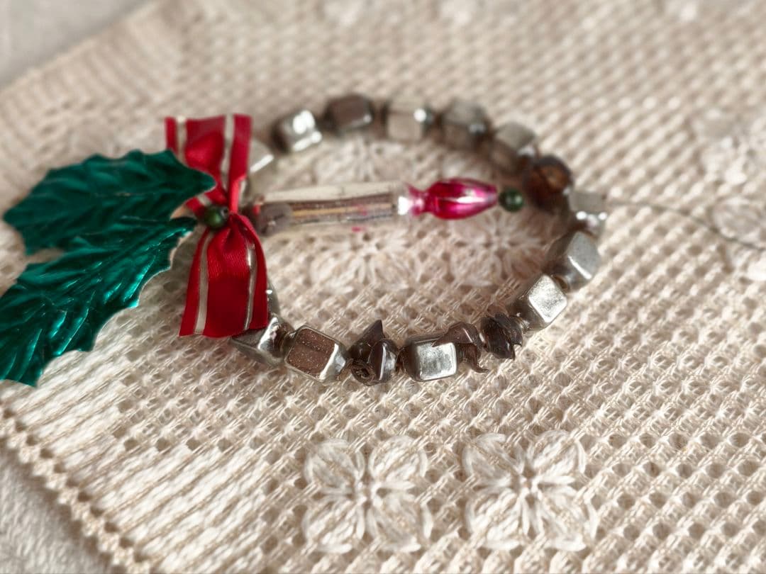 【misen2014さま】vintage✵ 硝子リースとキャンドルのオーナメント