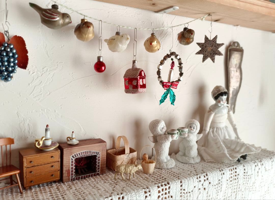 【misen2014さま】vintage✵ 硝子リースとキャンドルのオーナメント