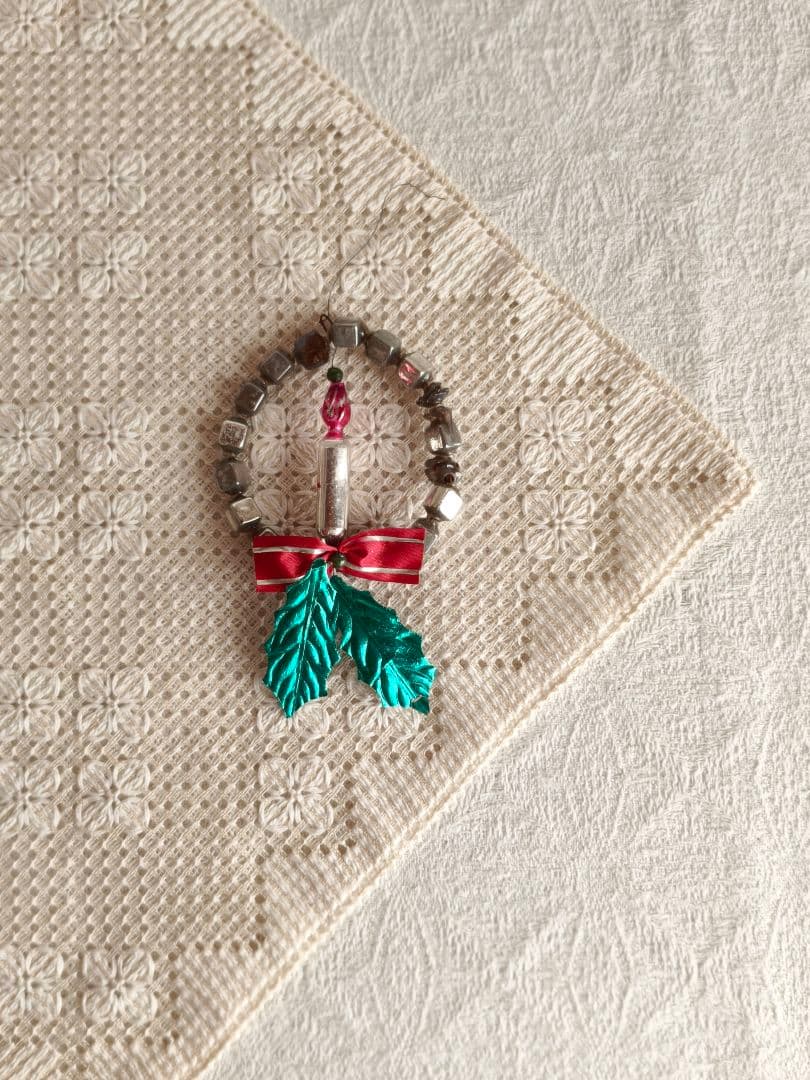 【misen2014さま】vintage✵ 硝子リースとキャンドルのオーナメント