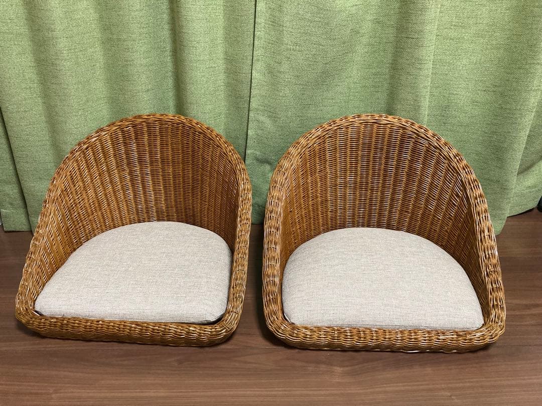 【新品未使用！】ラタンチェア 2つセット
