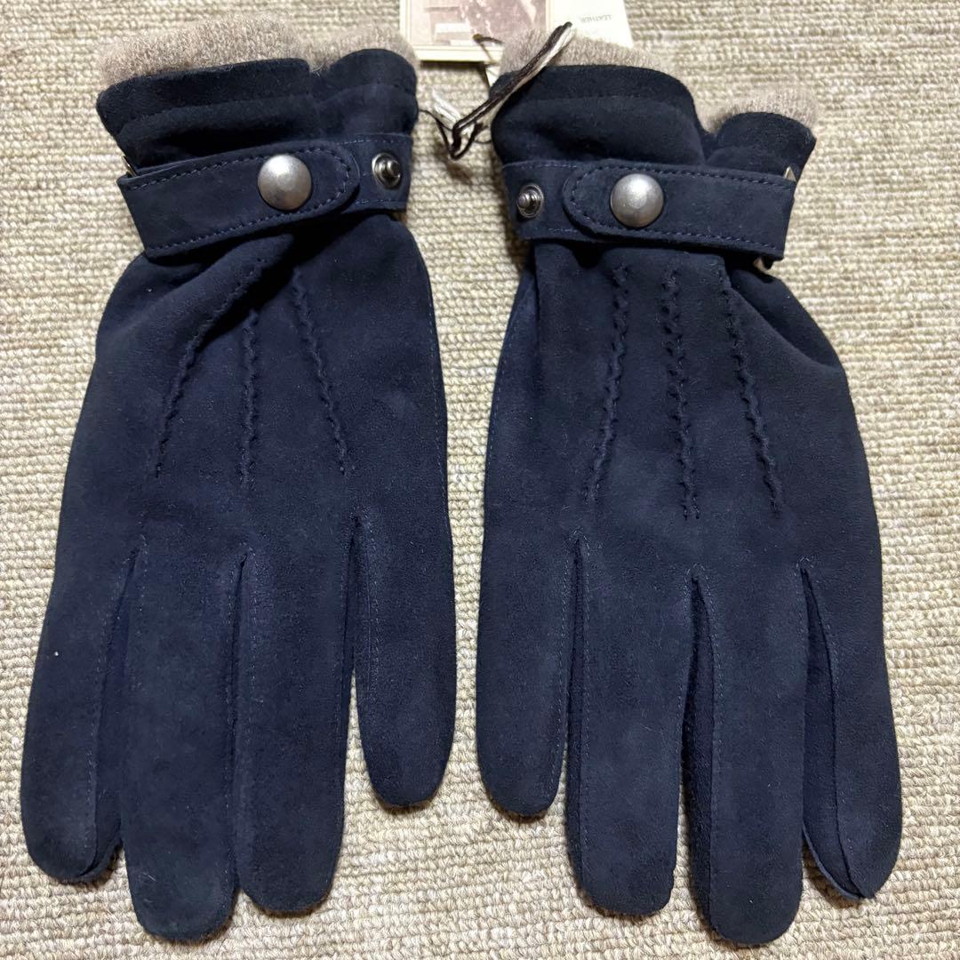 未使用タグ付【イタリア製】GLOVES(グローブス)スウェード手袋 ネイビー 8