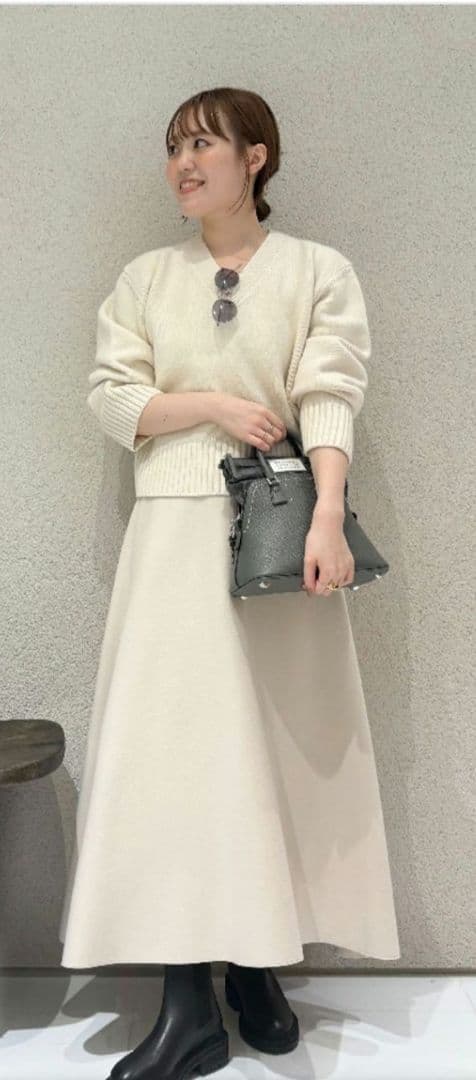 新品タグ付き　Plage　メルトン フレアスカート　ナチュラル　2025