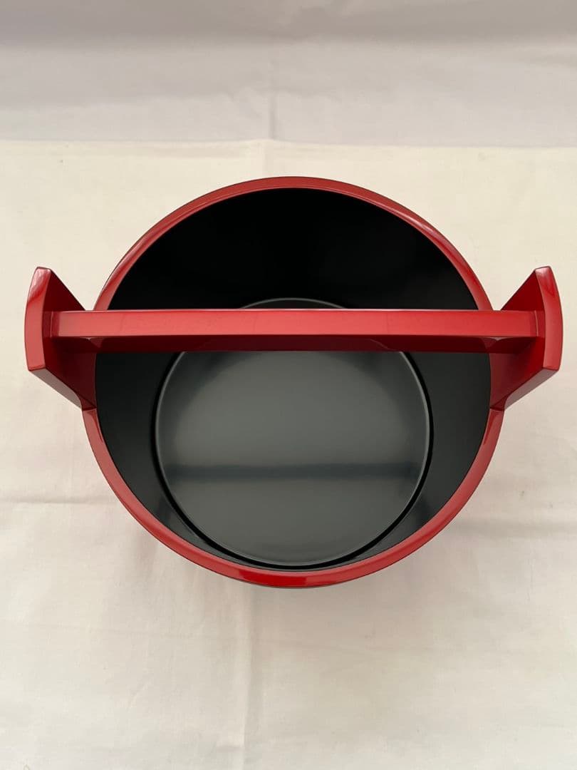 朱塗 黒筋 手桶 水指 塗師 林照峰 茶道具