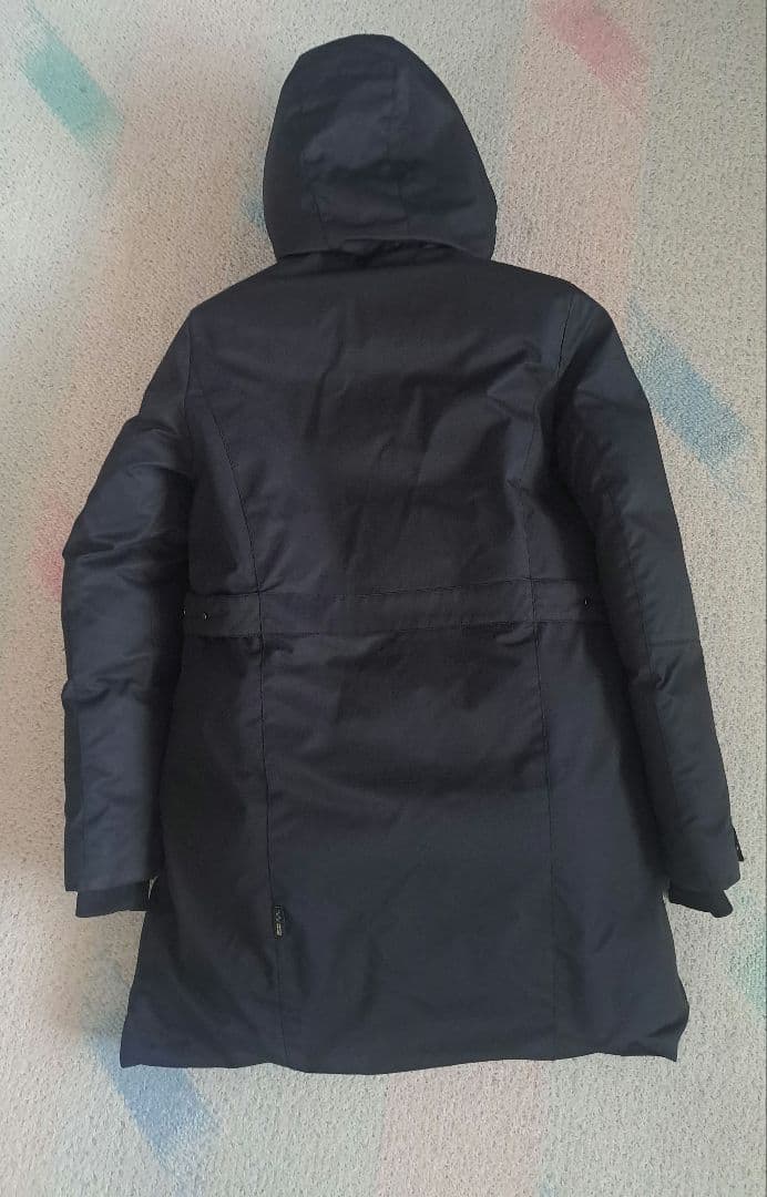 ★美品★【MILLET】レディースフード付ロング丈ダウンジャケット 黒　LL