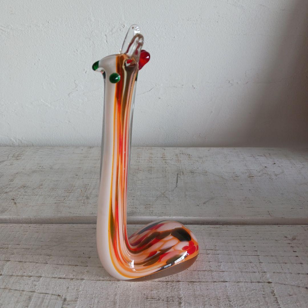 一輪挿し　ガラス　動物モチーフ　キリン