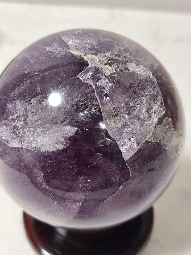 天然石 アメジスト スフィア 丸玉 球体 レインボー 117㎜ 2.2kg