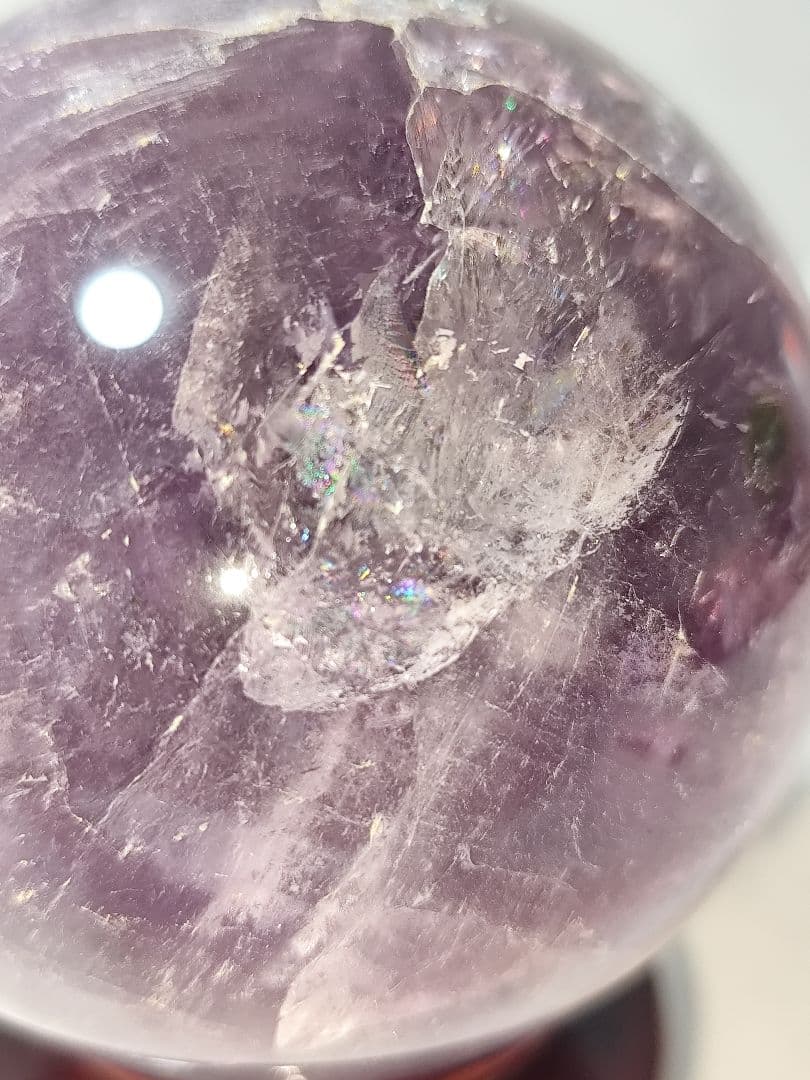 天然石 アメジスト スフィア 丸玉 球体 レインボー 117㎜ 2.2kg
