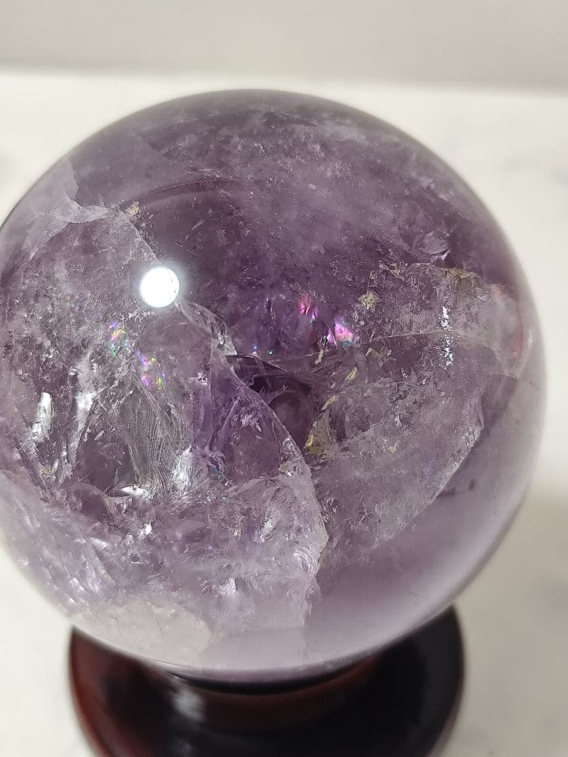 天然石 アメジスト スフィア 丸玉 球体 レインボー 117㎜ 2.2kg