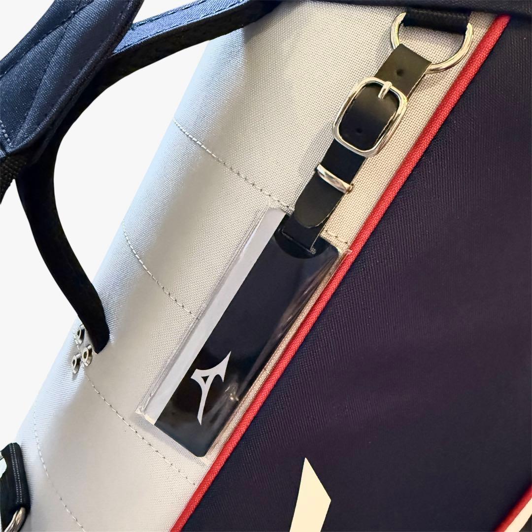 【新品未使用】ミズノ　キャディバッグ　ネイビー　ネームプレート未使用