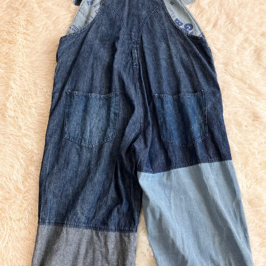 EL RODEO パッチワーク オーバーオール コットン ユニセックス ゆるだぼ