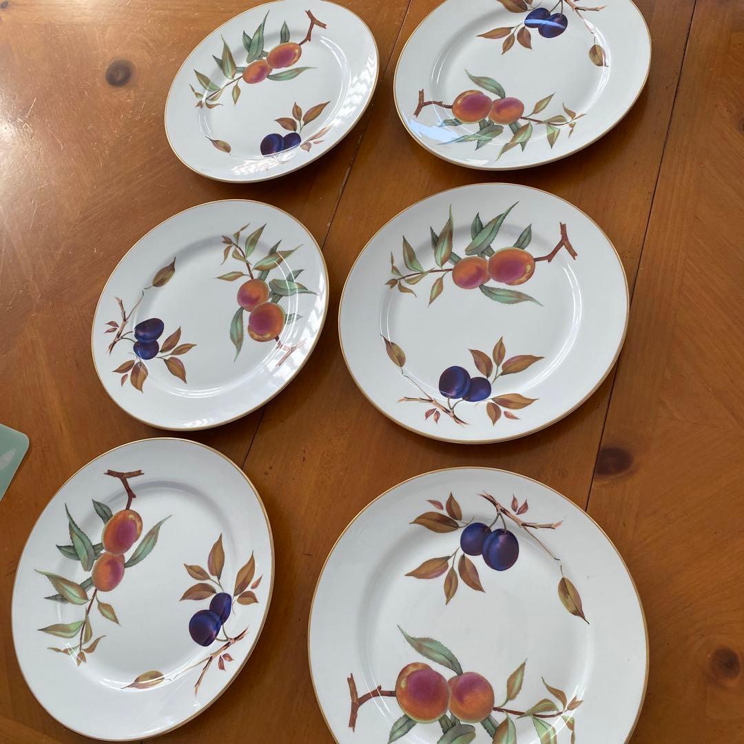 ロイヤルウースター　evesham 大型プレート６枚セット