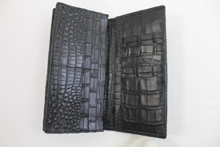 【専用】クロコダイル 財布 長財布 本物 無双 両面クロコ 黒 小銭入れなし