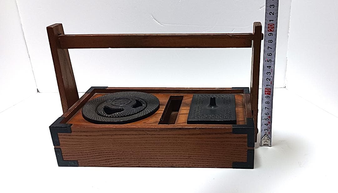 南部鉄器 岩鋳 煙草盆　灰皿　木製　木箱