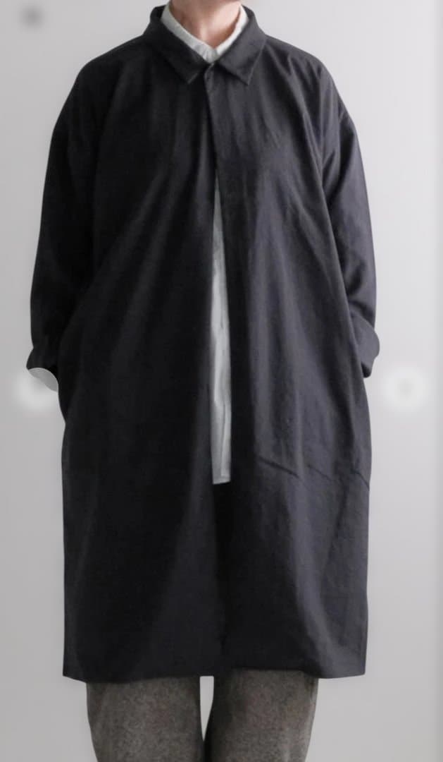 【美品】MUYA リネンリバリーコート ブラック