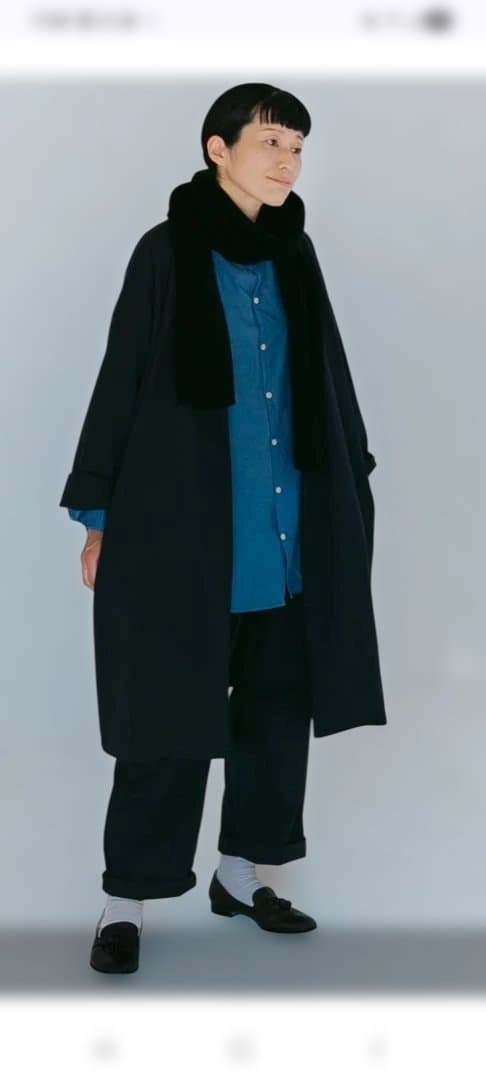 【美品】MUYA リネンリバリーコート ブラック