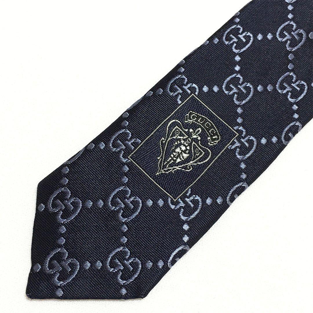 未使用級 グッチ GUCCI ネクタイ シルク GG柄 総柄 ダブルG グッチ