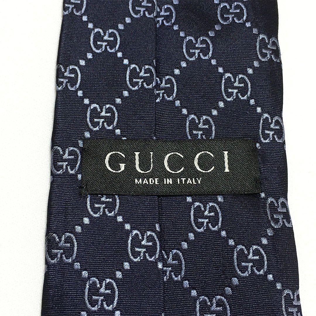未使用級 グッチ GUCCI ネクタイ シルク GG柄 総柄 ダブルG グッチ