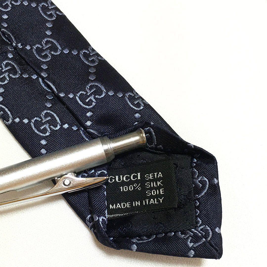 未使用級 グッチ GUCCI ネクタイ シルク GG柄 総柄 ダブルG グッチ