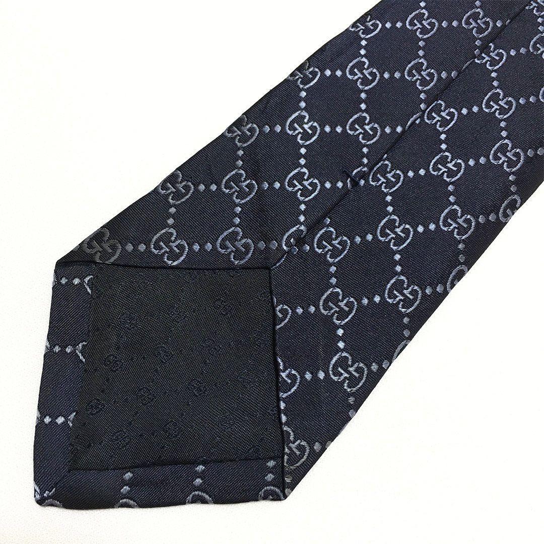 未使用級 グッチ GUCCI ネクタイ シルク GG柄 総柄 ダブルG グッチ