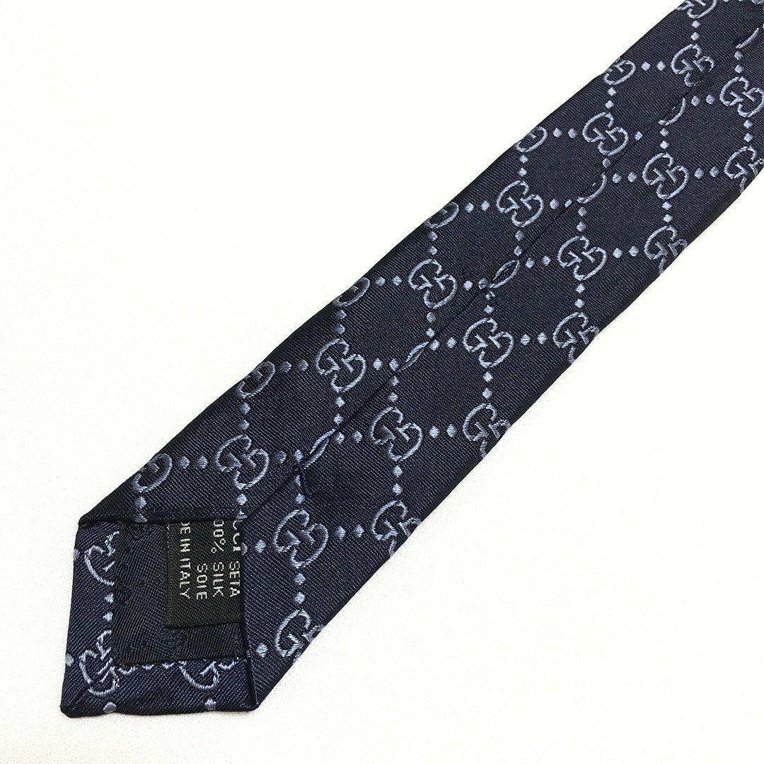未使用級 グッチ GUCCI ネクタイ シルク GG柄 総柄 ダブルG グッチ