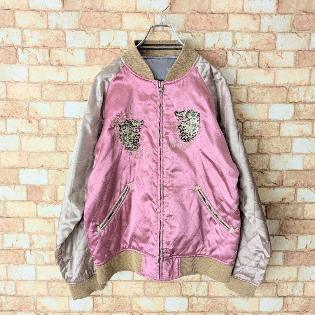 【コラボ♪】タケオキクチ×チキリヤ スカジャン 獅子 桜 縁起