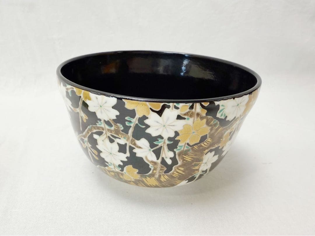 ほぼ未使用 茶道具 宮地英香作 仁清写四季茶碗 銘瑞雲 大徳寺大橋香林 花押 書