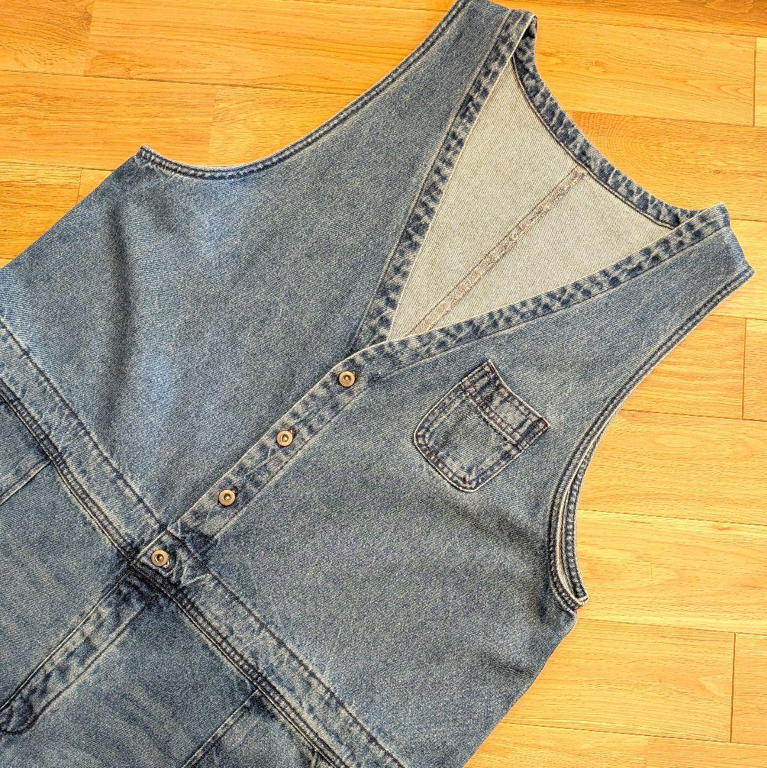 【低身長おすすめ訳あり】soulberry 　店長のデニムなサロペット　L