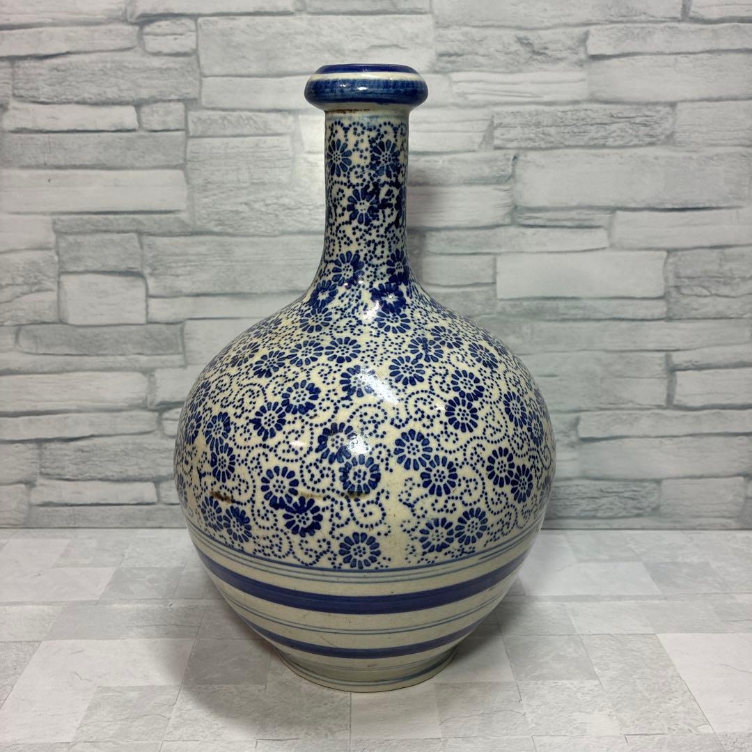 明治 焼き物 レトロ 徳利 花瓶 養蚕焼?