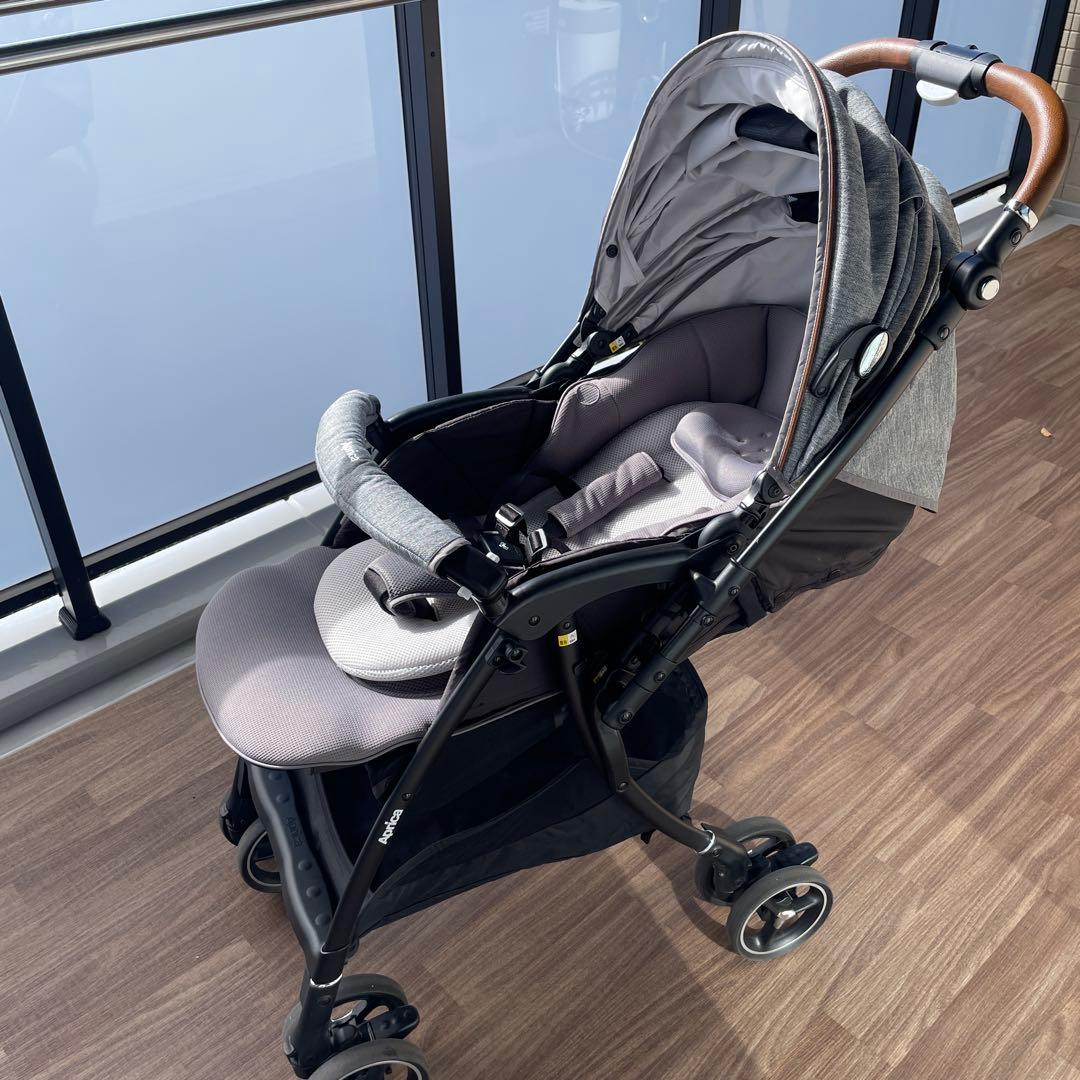 【美品】Aprica ラクーナビッテ クッション レザーハンドル ベビーカー