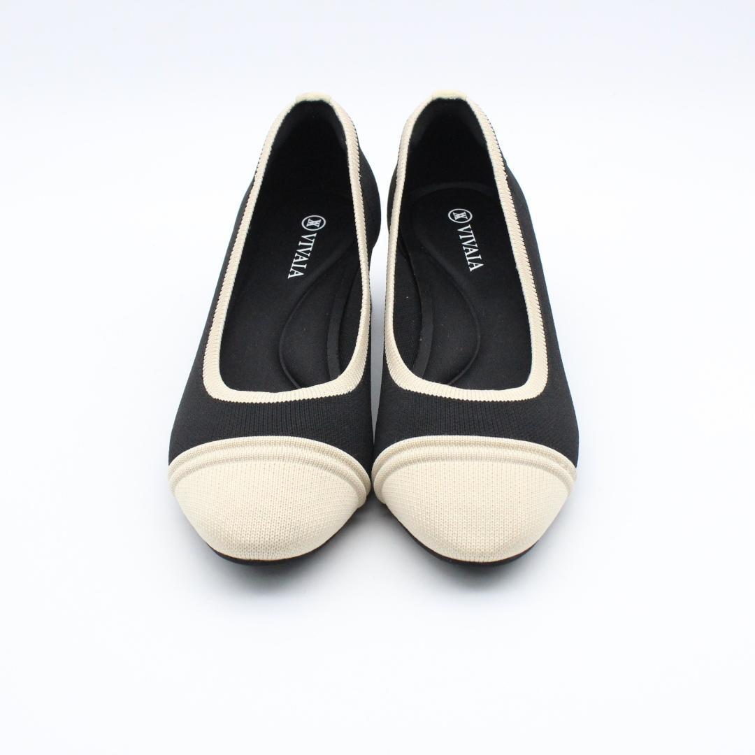 58■新品♪VIVALA ラウンドトゥチャンキーヒールパンプス(36半)