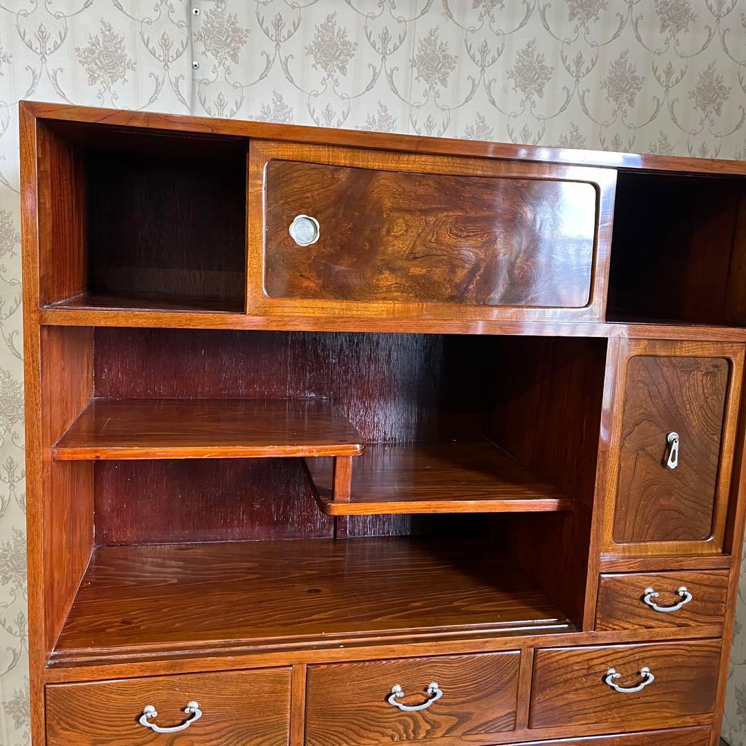 【アンティーク】昭和レトロ 木製 茶箪笥 食器棚 サイドボード 古民家 古家具