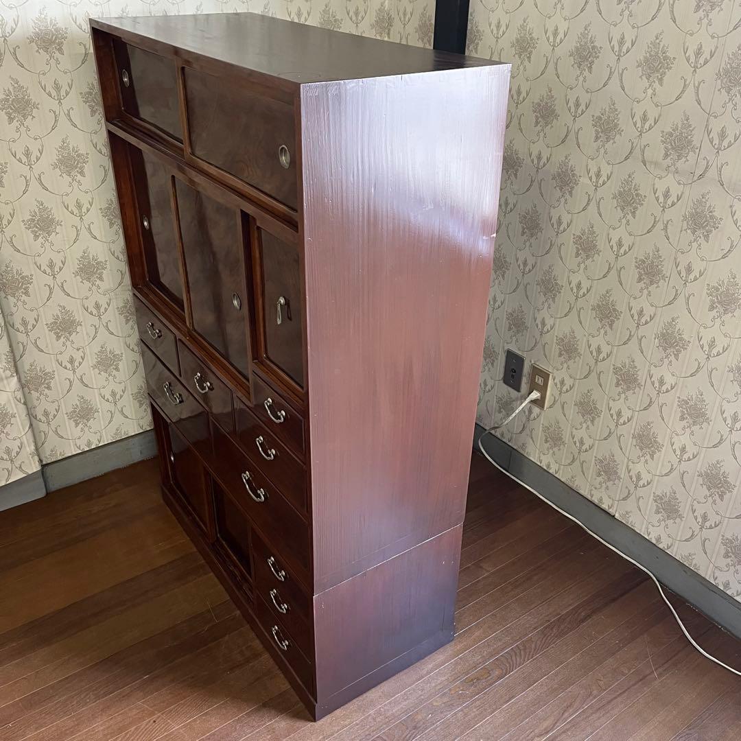 【アンティーク】昭和レトロ 木製 茶箪笥 食器棚 サイドボード 古民家 古家具