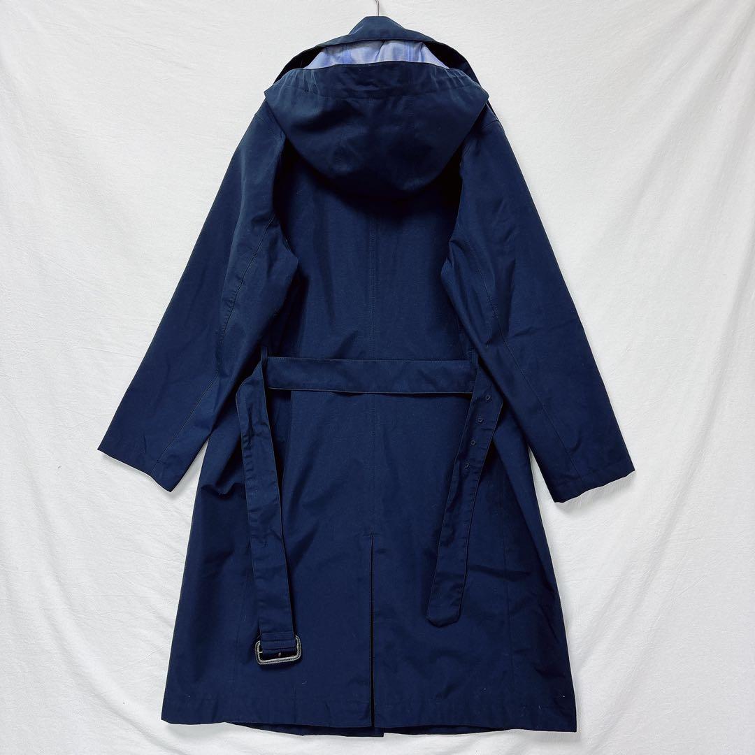 エーグル◆ゴアテックスステンカラーコート(M)紺 フード付き 防水 高機能素材