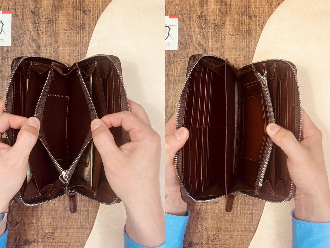 サドルレザー ラウンドファスナー メンズ財布 長財布 本革 ハンドメイド YKK